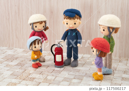 あみぐるみ人形　防災訓練 117500217