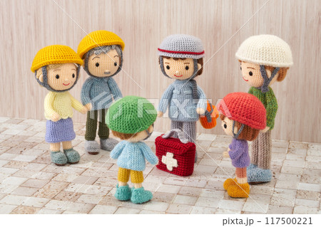 あみぐるみ人形　防災訓練 117500221