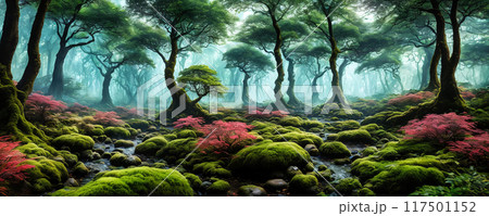 幻想的な森林の風景 Lサイズ アート写真 幻想的な森林の風景 Lサイズ アート写真 幻想的な森林の風景