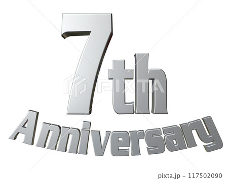 3DCG文字「7th Anniversary/7周年」シルバー,銀 117502090