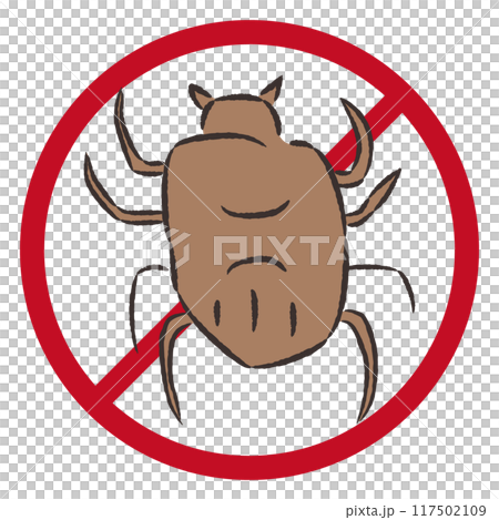 シンプルなダニのイラスト シンプルなダニのイラスト 117502109