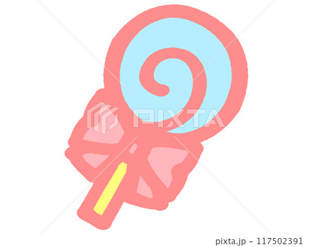 落書き風ペロペロキャンディのイラスト素材 落書き風ペロペロキャンディのイラスト素材 117502391