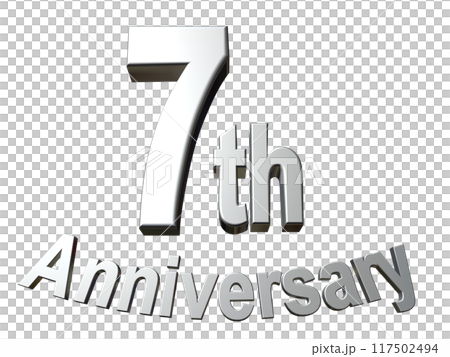 3DCG文字「7th Anniversary/7周年」シルバー,銀 3DCG文字「7th Anniversary/7周年」シルバー,銀 117502494