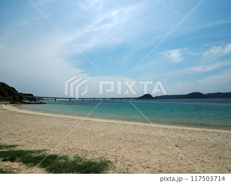 下関市角島大橋の絶景 下関市角島大橋の絶景 117503714