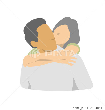 woman holding his boyfriedn from his back illustration vector isolated on white background 117504051
