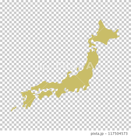 シンプルな日本地図のシルエット ( ベクター シンプル 色 ) 117504573