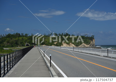 海岸沿いのドライブコース 福島松川浦 海岸沿いのドライブコース 福島松川浦 117504737