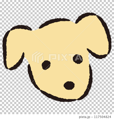 Simple dog face hand drawn illustration 117504824