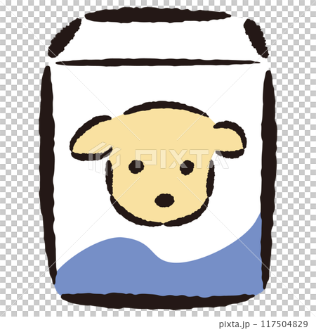 シンプルな犬用サプリメントの手描きイラスト シンプルな犬用サプリメントの手描きイラスト 117504829