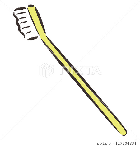 犬用の歯ブラシの手描きイラスト 犬用の歯ブラシの手描きイラスト 117504831