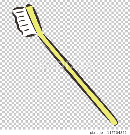 犬用の歯ブラシの手描きイラスト 犬用の歯ブラシの手描きイラスト 117504831