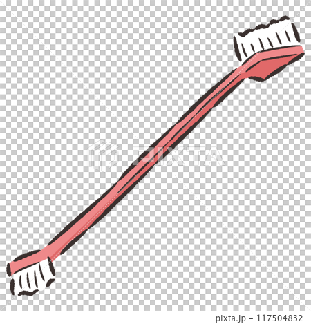 犬用の歯ブラシの手描きイラスト 犬用の歯ブラシの手描きイラスト 117504832