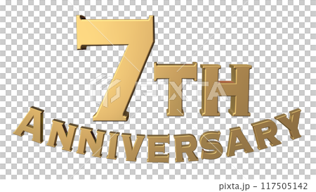 3DCG characters "7th Anniversary/7th anniversary" gold, gold 3DCG characters "7th Anniversary/7th anniversary" gold, gold 117505142