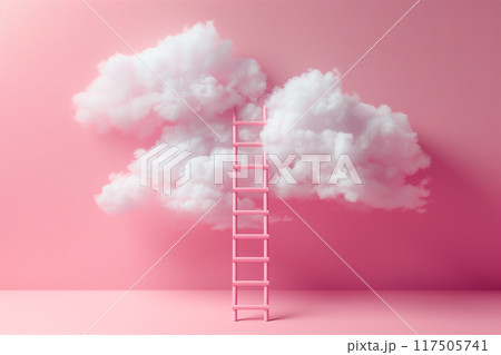 天国への梯子が架けられた雲　AI生成画像 117505741