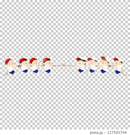 孩子們玩拔河的插畫 117505744