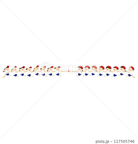 綱引きをしている子供達のイラスト 117505746