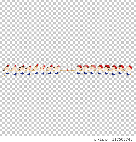 綱引きをしている子供達のイラスト 117505746
