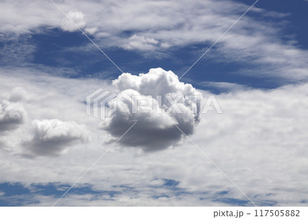夏の青空と白い雲 117505882