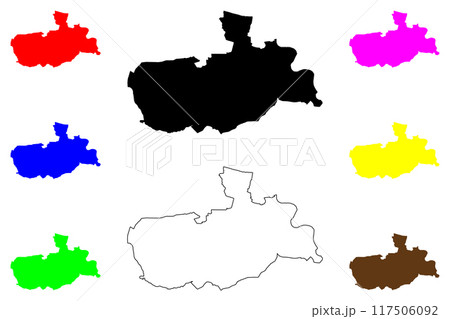 Offenbach district (Federal Republic of Germany, rural district Darmstadt region, State of Hessen, Hesse, Hessia) map vector illustration, scribble sketch Offenbach map Offenbach district (Federal Republic of Germany, rural district Darmstadt region, State of Hessen, Hesse, Hessia) map vector illustration, scribble sketch Offenbach map 117506092