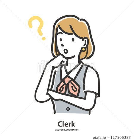 疑問に思う女性の事務員 117506387