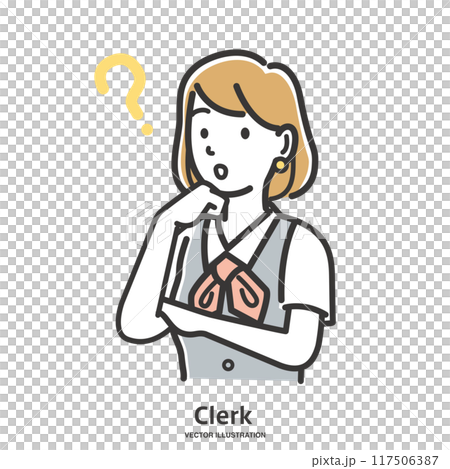 疑問に思う女性の事務員 117506387