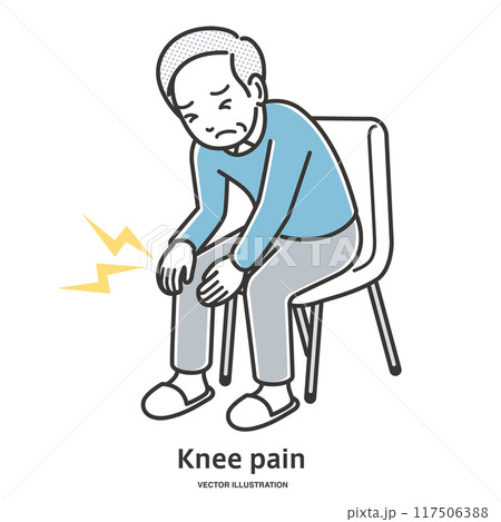 膝が痛い高齢男性 117506388