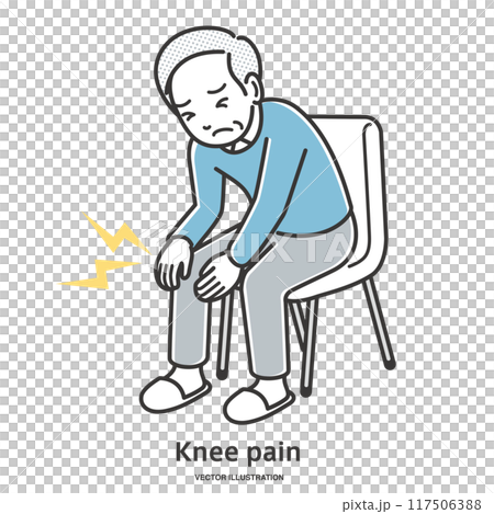 膝が痛い高齢男性 117506388
