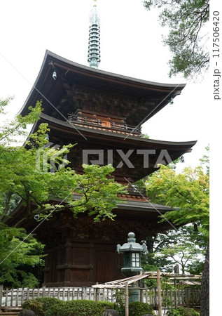 新緑に包まれる三重搭 新緑に包まれる三重搭 117506420
