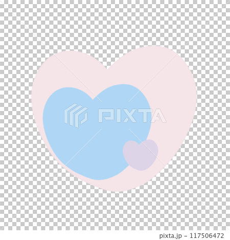 藍色和粉紅色透明心-心連心 117506472