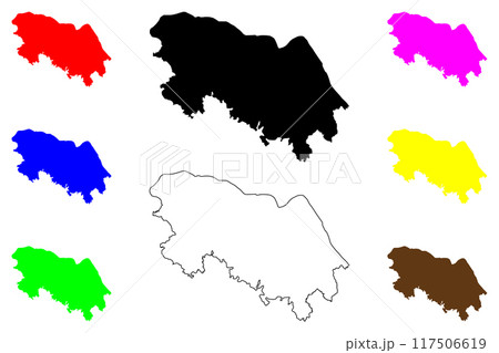Bueng Kan Province (Kingdom of Thailand, Siam, Provinces of Thailand) map vector illustration, scribble sketch Bung Kan map 117506619