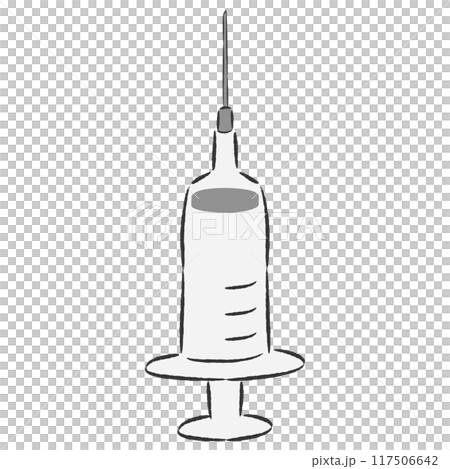 Simple hand drawn syringe illustration 117506642
