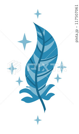 Vector isolated illustration with pen and stars, magical design 117507061