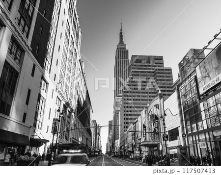 ニューヨーク　モノクロイメージ 117507413