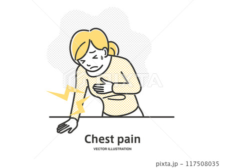 胸が痛い女性 117508035