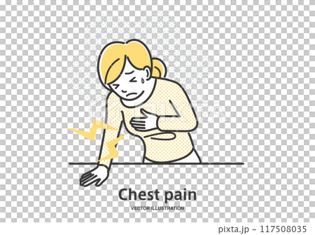 胸が痛い女性 117508035