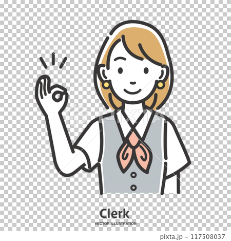 OKサインをだす女性事務員 117508037