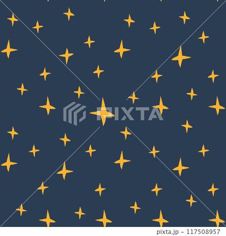 Night sky seamless pattern. Stars endless...のイラスト素材 [117508957] - PIXTA