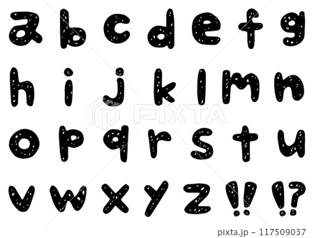 手書きのアルファベットセット、ローマ字のデコレーションセット 手書きのアルファベットセット、ローマ字のデコレーションセット 117509037