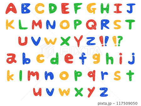 手書きのアルファベットセット、ローマ字のデコレーションセット 手書きのアルファベットセット、ローマ字のデコレーションセット 117509050