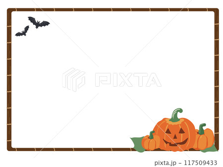ハロウィンのかぼちゃのあるフレーム 117509433