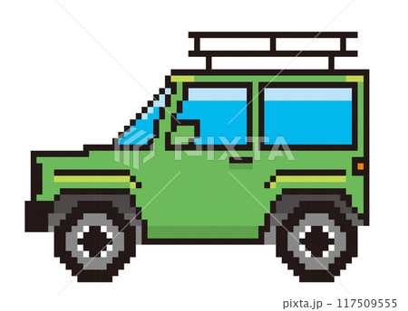 8ビットで描いた自動車のピクセルアート アイコン RV車のイラスト、ピクトグラム 8ビットで描いた自動車のピクセルアート アイコン RV車のイラスト、ピクトグラム 117509555