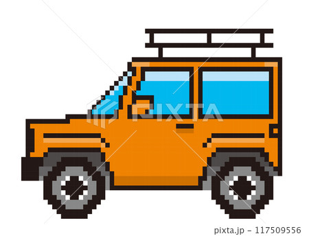 8ビットで描いた自動車のピクセルアート　アイコン　RV車のイラスト、ピクトグラム 117509556
