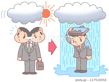 自然災害 - 局地的大雨・ゲリラ豪雨・天候急転・雨柱・天候不順 自然災害 - 局地的大雨・ゲリラ豪雨・天候急転・雨柱・天候不順 117510458