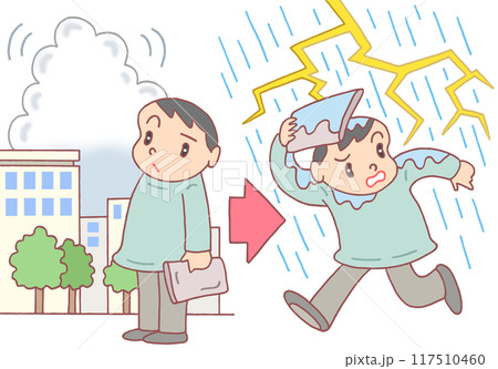 自然災害 - 悪天候・雷雨・爆弾低気圧・大荒れ・大雨 117510460