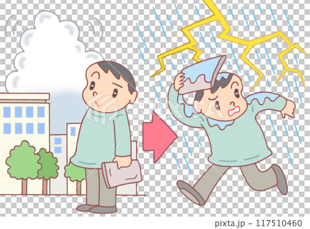 自然災害 - 悪天候・雷雨・爆弾低気圧・大荒れ・大雨 117510460