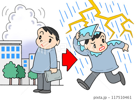 自然災害 - 悪天候・雷雨・爆弾低気圧・大荒れ・大雨 117510461