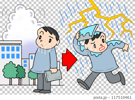 自然災害 - 悪天候・雷雨・爆弾低気圧・大荒れ・大雨 117510461