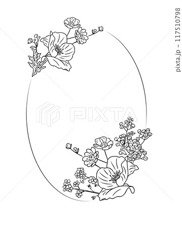 Greeting card template with wild flowers Greeting card template with wild flowers 117510798