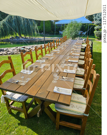 Table at a wedding garden party, Modra, Slovakia 117512011