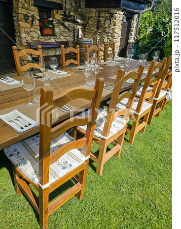 Table at a wedding garden party, Modra, Slovakia Table at a wedding garden party, Modra, Slovakia 117512016